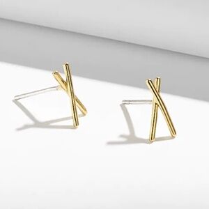 Madewell --- Delicate Collection: Demi-Fine X Stud Earrings